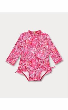 NEW LILLY PULITZER girl's upf 50+ idella infant swimsuit in paradise punch lil j